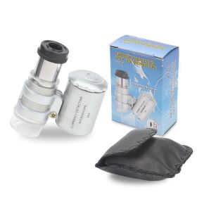Mini 60x Microscope Magnifying Glass With LED Light Bag Jewelry Magnifying Glass With 10x Folding Pocket Magnifying Glass