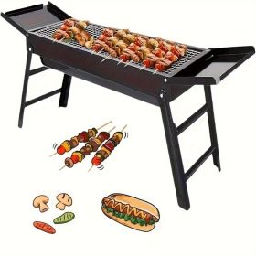 23" Lightweight Charcoal BBQ Grill, Collapsible Stainless Steel Design for Picnics & Beach Parties - Portable Outdoor Grill with Detachable Grate