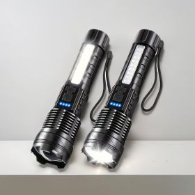 Two Pieces Of A76 Flashlights Can Handle All Situations Of Outdoor Exploration And Emergency Lighting. They Are A Must-have For Every Family (Color: Black)